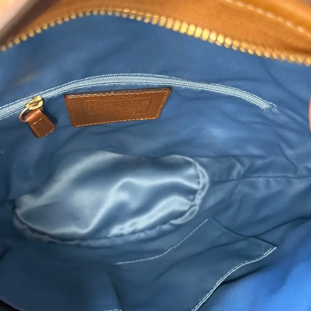 y2k Rare COACH Denim Leather Patchwork Shoulder Bag Crossbody